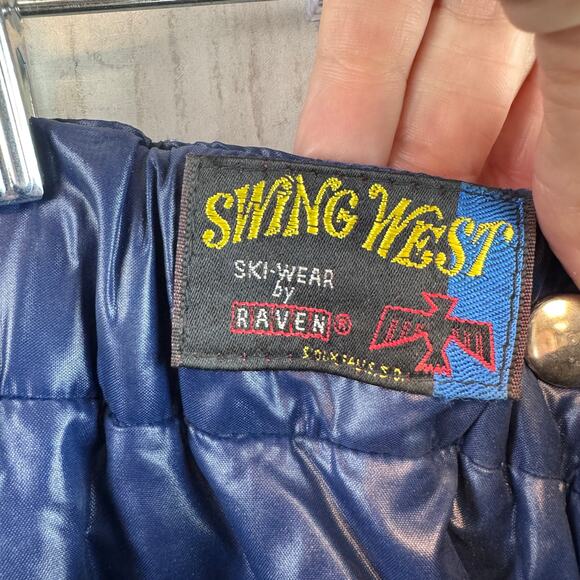 VTG Swing West Raven Bandanna Patchwork Reversible Ski Snow Pants Size Large - Picture 5 of 16